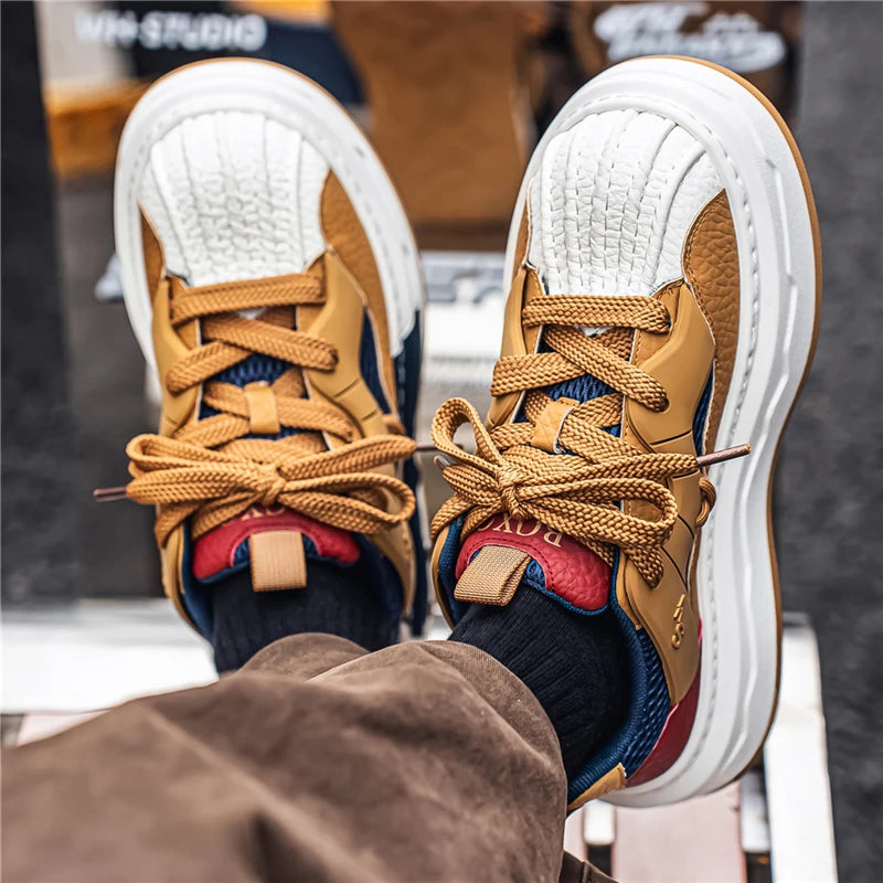 Men Sneakers Spring Lace Up Man Running Shoes Non Slip Platform Shoe High Quality Training Tennis Shoes Wear Resistant Men Shoes