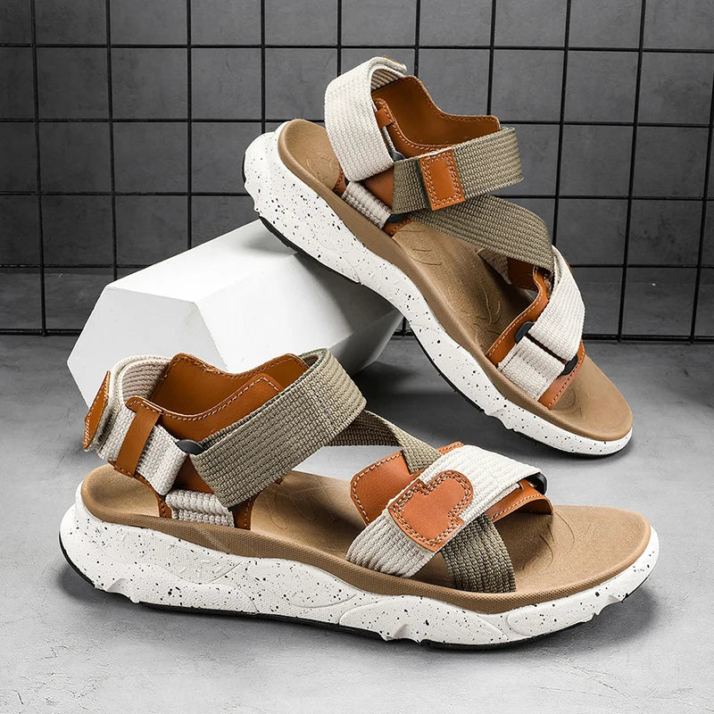 Summer Platform Hiking Sandals Men Brown Outdoor Beach Sandals Woman 2025 Original Luxury Designer Sandals Man sandalias hombre
