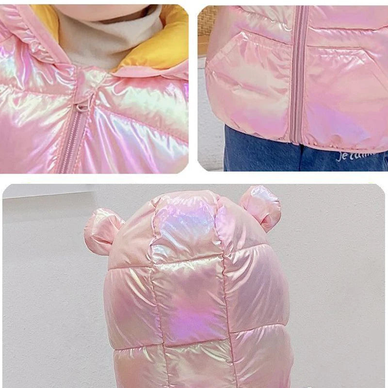 Autumn Winter Down Jackets For Girls Children Clothing Warm Hooded Outerwear For Boys Toddler Girls Fashion Coat Jacket