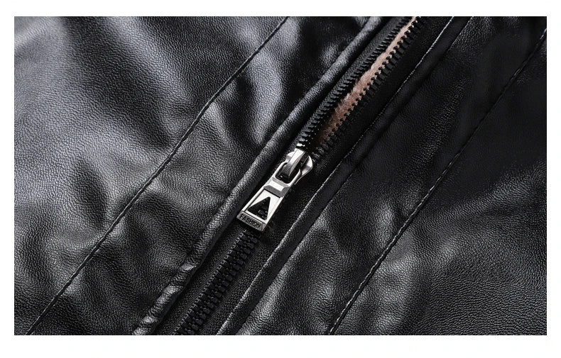 Winter Fleece-lined Leather Jacket Men 2025 New Coat Men's Top Windproof Leisure Mens Streetwear Zipper Retro Moto Biker Jackets