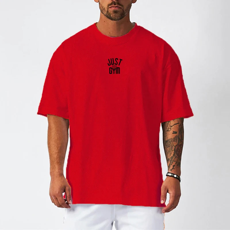Oversized T shirt Men Loose Drop Shoulders Gym Clothing Bodybuilding Fitness Streetwear Hip-Hop T-shirt Quick Dry Mesh Sport Tee