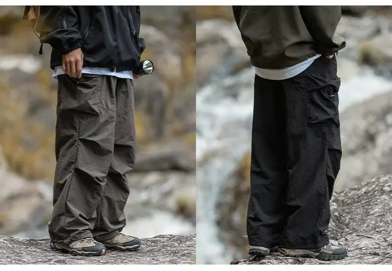 Men's Pants Cargo Punch Pants for Men Summer American Paratrooper Thin Drawstring Casual Outdoor Hiking Pant Loose Casual Trip