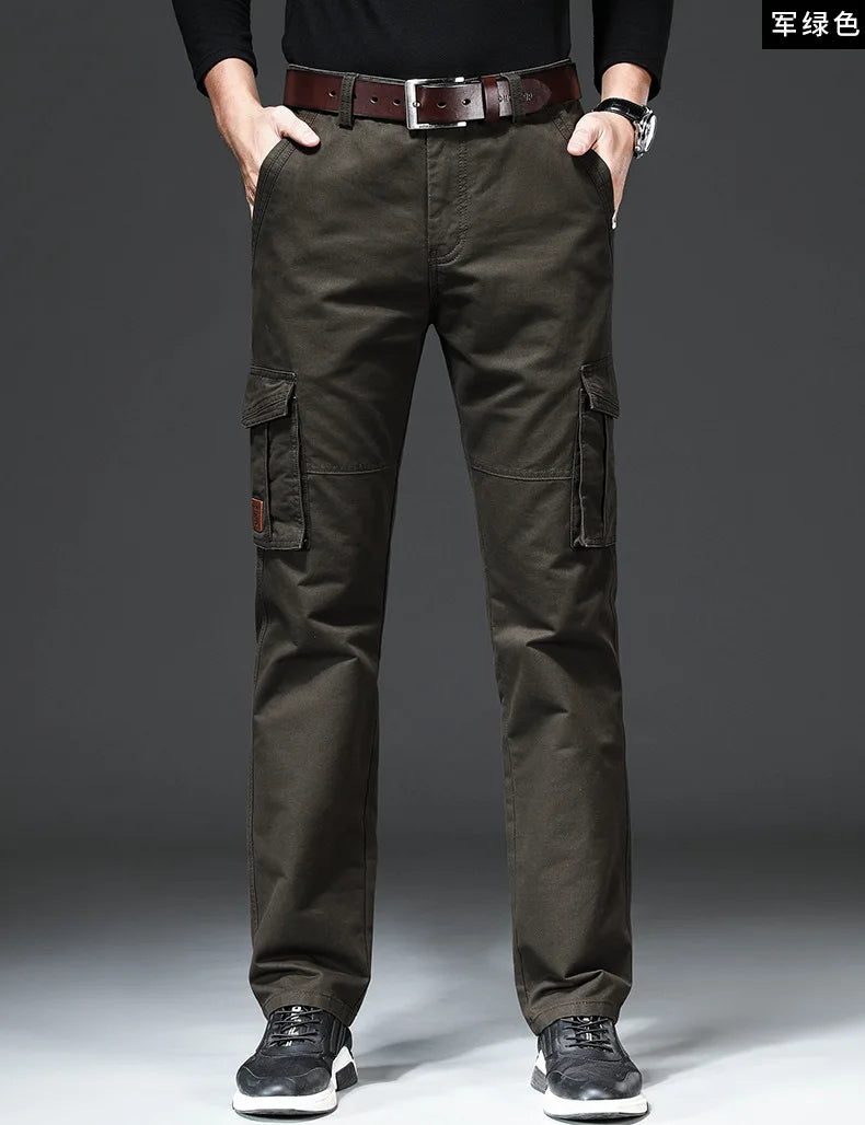 Casual Mens Cargo Pants  Baggy Clothing Multiple Pockets Khaki Black Safari Work Pants Tactical Military Trousers Pants for Male
