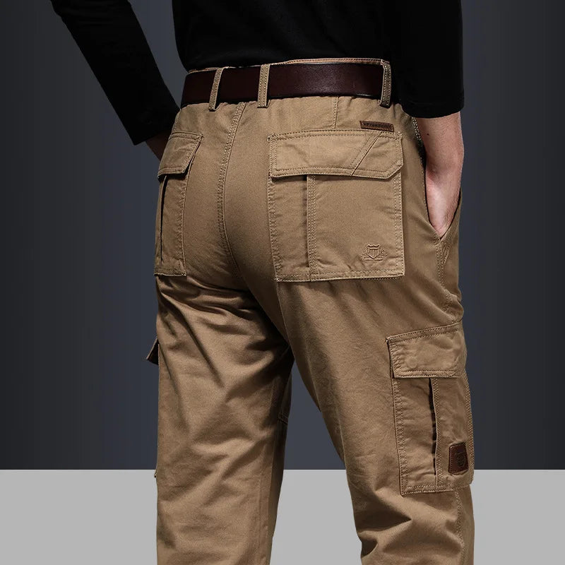 Casual Mens Cargo Pants  Baggy Clothing Multiple Pockets Khaki Black Safari Work Pants Tactical Military Trousers Pants for Male