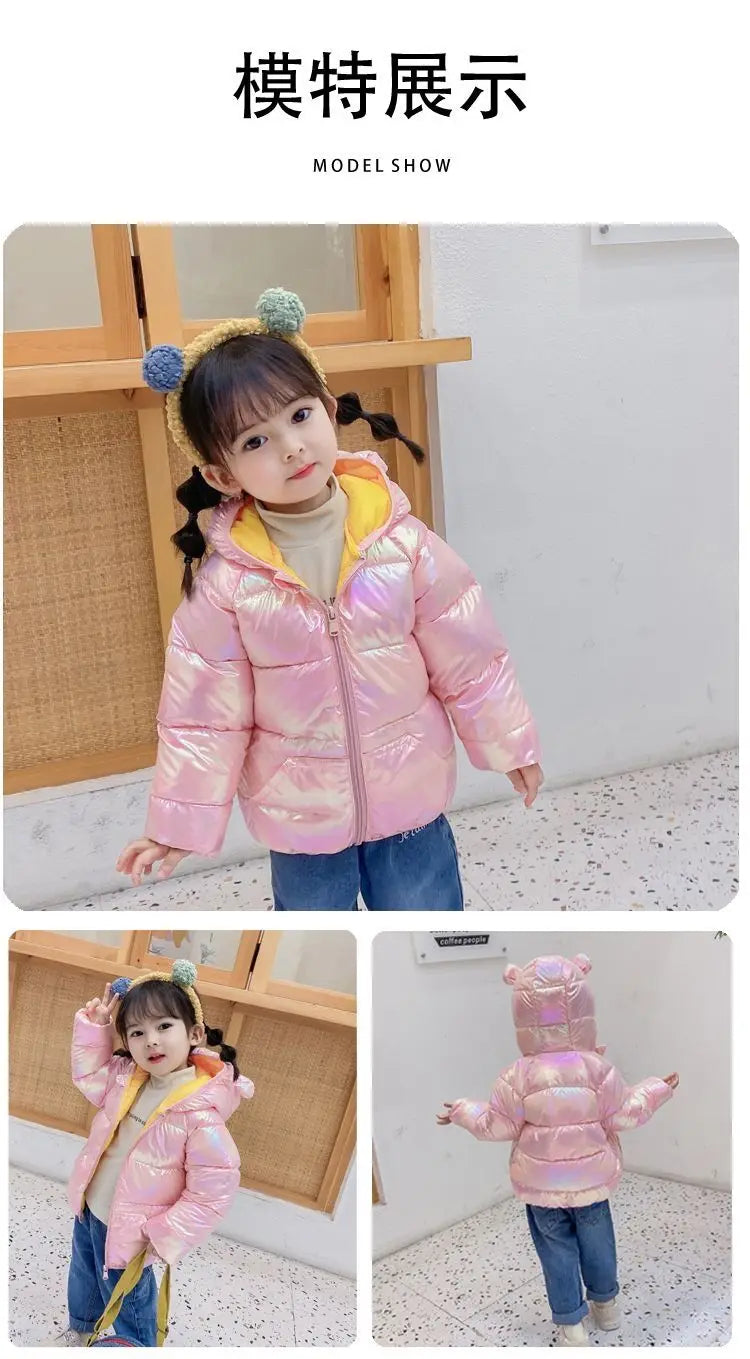 Autumn Winter Down Jackets For Girls Children Clothing Warm Hooded Outerwear For Boys Toddler Girls Fashion Coat Jacket