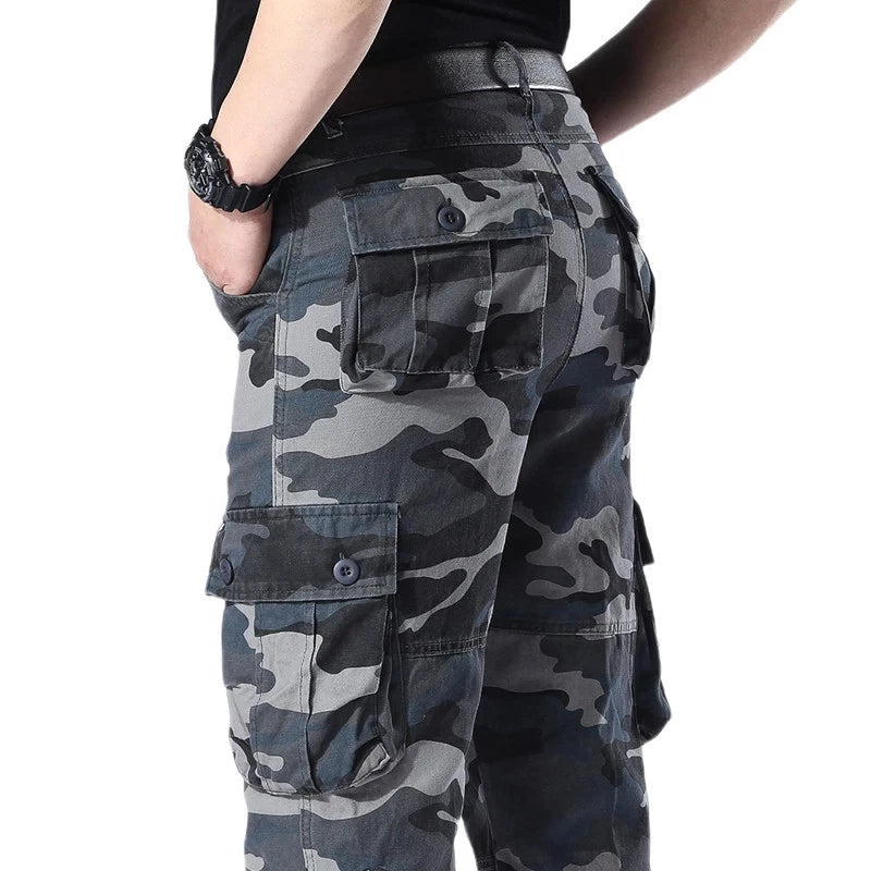 Tactical Cargo Pants Men Military Work Overalls Loose Straight Long Trousers Multi-Pocket Baggy Casual Cotton Army Slacks Pants