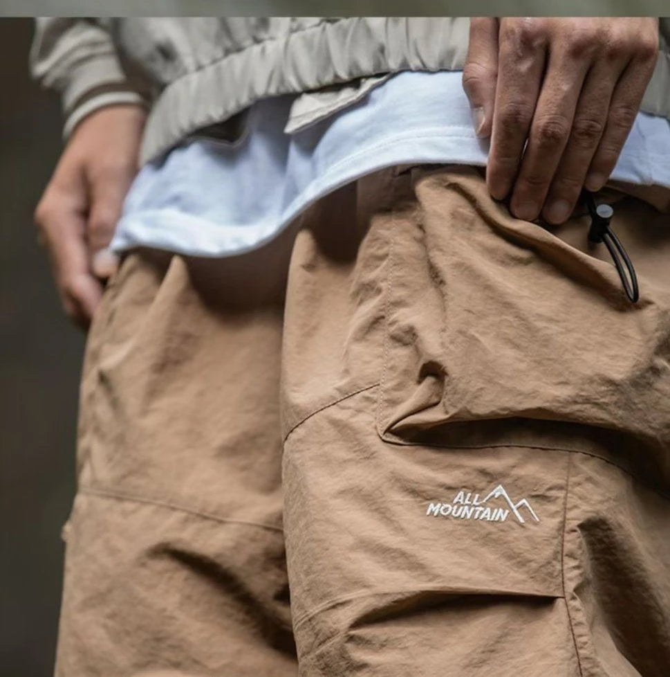 Men's Pants Cargo Punch Pants for Men Summer American Paratrooper Thin Drawstring Casual Outdoor Hiking Pant Loose Casual Trip