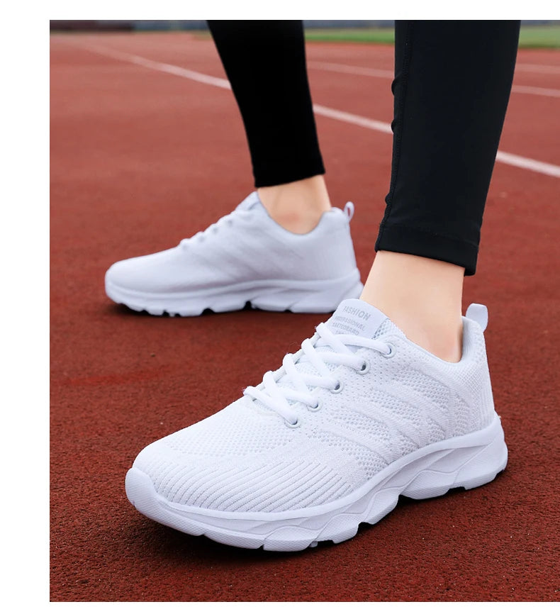 New Sneakers Women Casual Shoes Fashion Breathable Walking Mesh Flat Shoes Women 2024 Tenis Feminino White Ladies sports Shoes