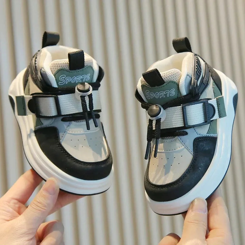 Kid Sneakers School High-top Causal Sports Shoes for Boy Non-slip Spring Autumn Children Fashion Girls Chunky Basketball Shoes