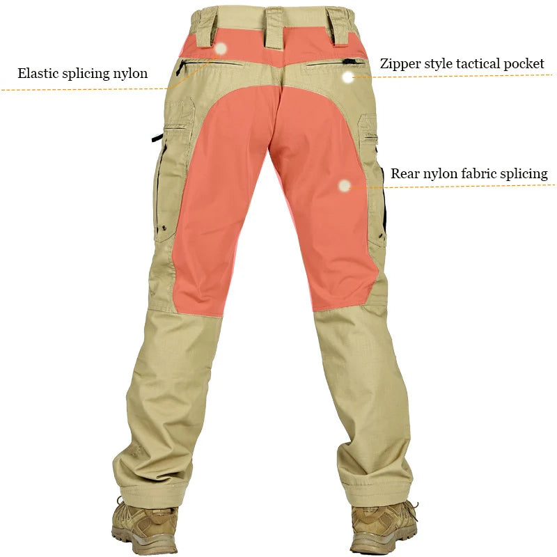 Men Cargo Pants Tactics Wear Resistant Multiple Pockets Military Tactical Pants Casual Spring Autumn Men's Trousers Hiking